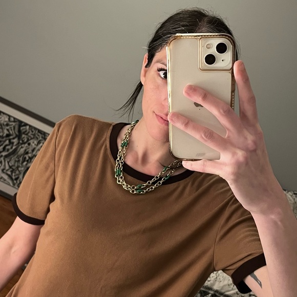 🏷️🎉🆕 j. crew • gold & green chain link layering necklace - Picture 5 of 11